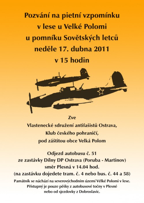 Pietní vzpomínka na padlé sovětské letce, Velká Polom 2011